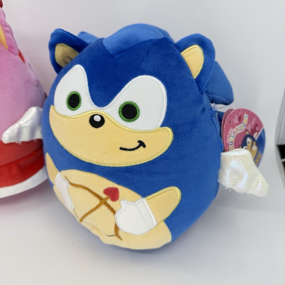 New Squishmallows Sonic the Hedgehog & Amy Love 8" Plush Valentine's Day Set 2 - Picture 2 of 6